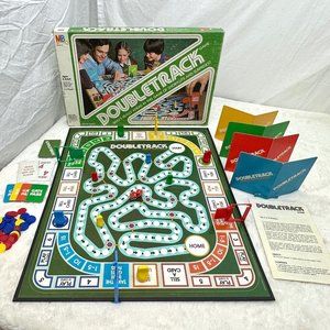 Vintage 1981 Doubletrack Board Game Milton Bradley 100% Complete